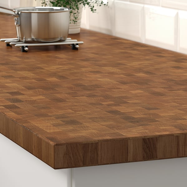SKOGSÅ worktop, oak/veneer, 246x3.8 cm