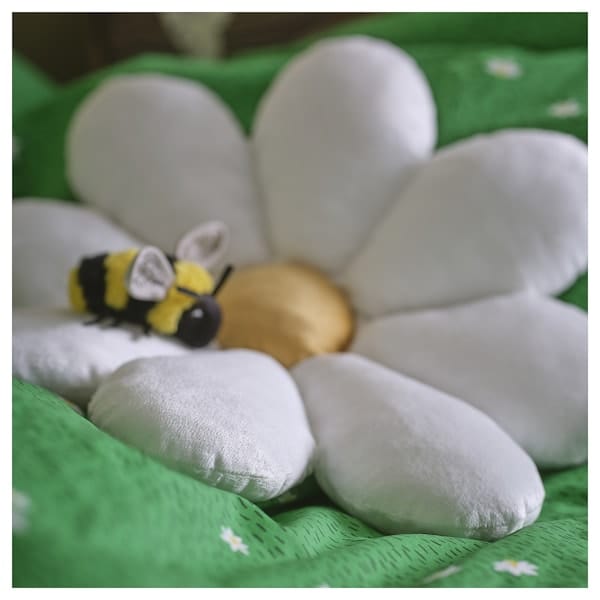 Ikea SKOGSDUVA - Pillow, flower-shaped/white,47x8 cm