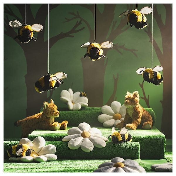 Ikea SKOGSDUVA - Pillow, flower-shaped/white,47x8 cm