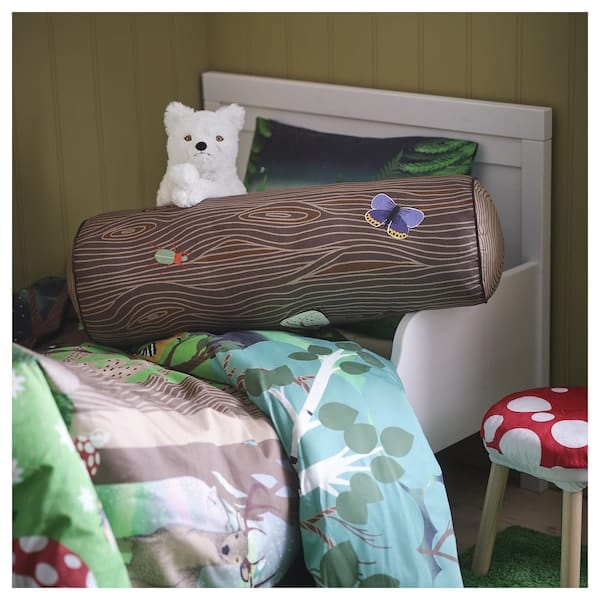 Ikea SKOGSDUVA - Pillow, cylindrical/brown,80 cm