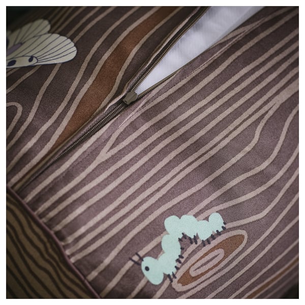 SKOGSDUVA cushion, cylinder shaped/brown, 80 cm