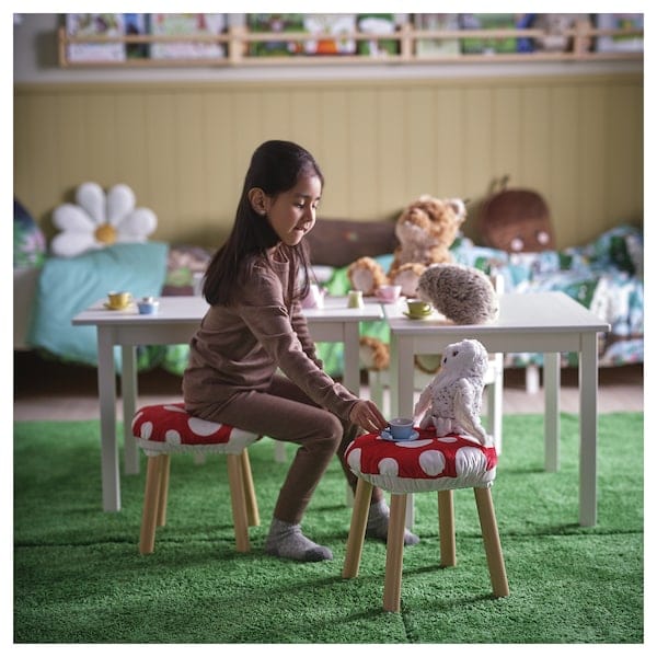 Ikea SKOGSDUVA - Stool cover, shaped like a poisonous mushroom/red white