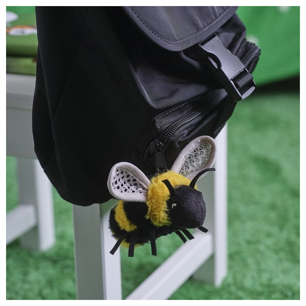SKOGSDUVA soft toy, mini-bumblebee/black yellow, 8 cm