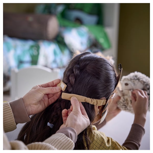 SKOGSDUVA mask, set of 2, badger/lynx multicolour