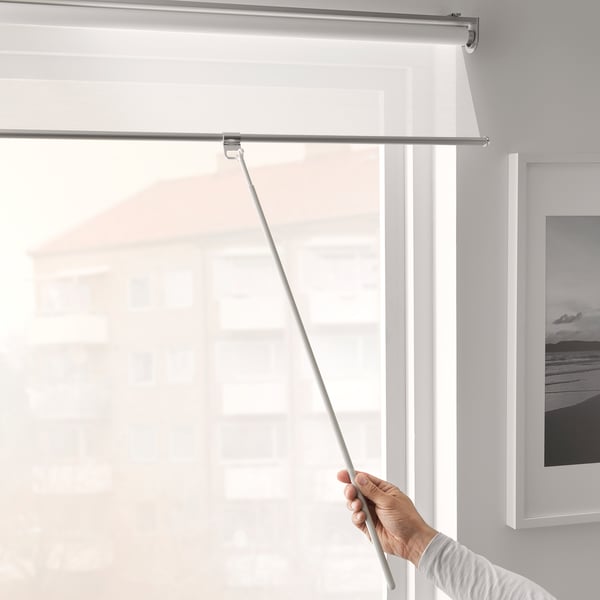 SKOGSKLÖVER roller blind, white, 140x195 cm