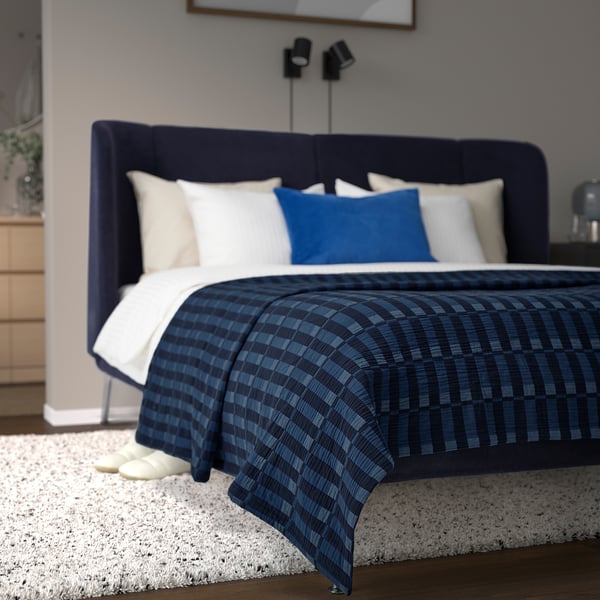 SKOGSKOVALL bedspread, blue, 260x250 cm