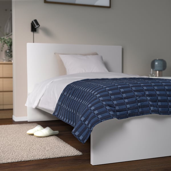 SKOGSKOVALL bedspread, blue, 160x250 cm