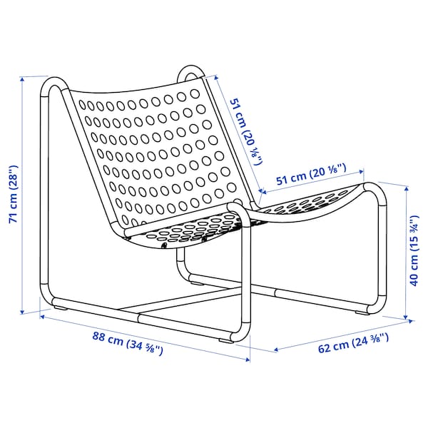 Ikea SKOGSÖN - Armchair, light gray outdoor