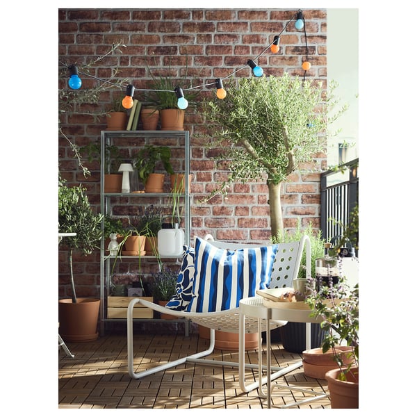 SKOGSÖN easy chair, light grey outdoor, 62x71x88 cm