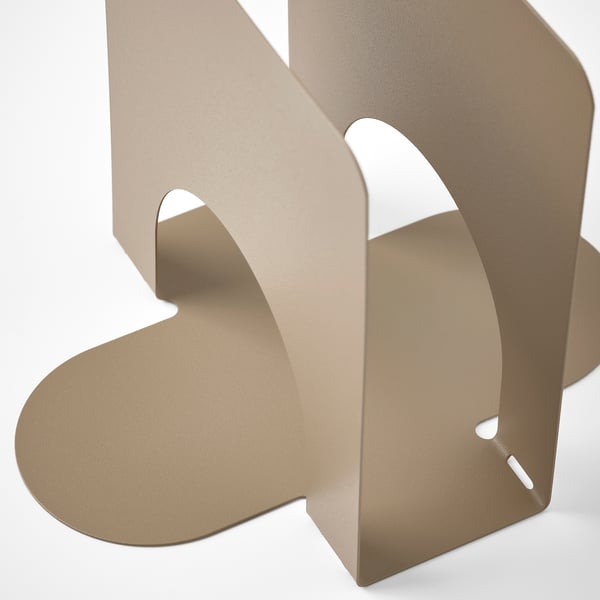 SKOGSRÖR napkin holder, light grey-brown, 13x12 cm