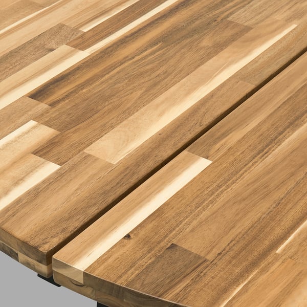 SKOGSTA dining table, acacia/black, 120 cm