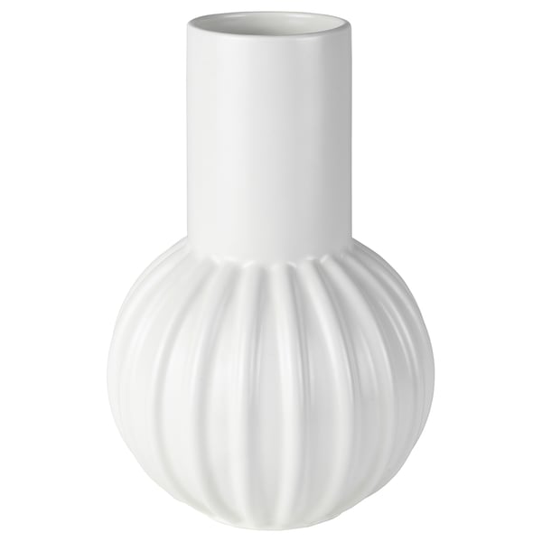 SKOGSTUNDRA vase, white, 27 cm