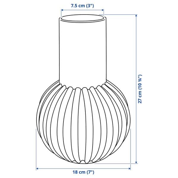 SKOGSTUNDRA vase, white, 27 cm