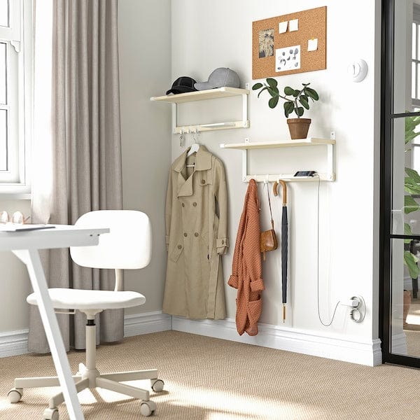 Ikea SKOMAKARE - Wall shelf, white/aspen, 65x26 cm