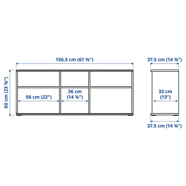 Ikea SKRUVBY - TV storage combination, white, 226x38x90 cm