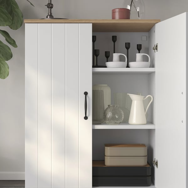 SKRUVBY cabinet with doors, white, 70x90 cm