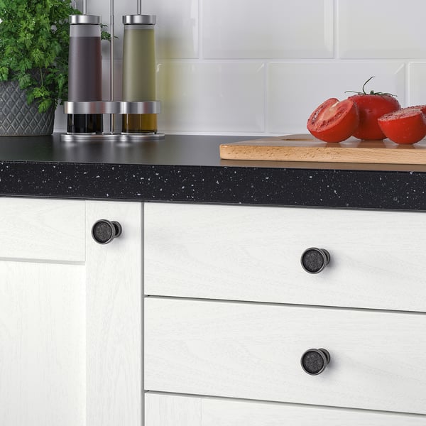 SKRUVSHULT knob, anthracite, 5 mm, 2 pack