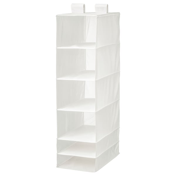 SKUBB storage with 6 compartments, white, 35x45x125 cm