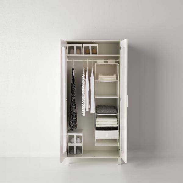 SKUBB storage with 6 compartments, white, 35x45x125 cm
