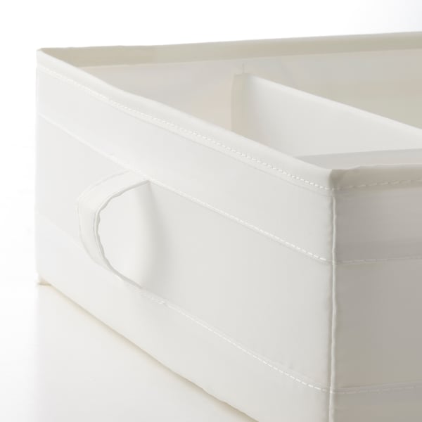 SKUBB box with compartments, white, 44x34x11 cm