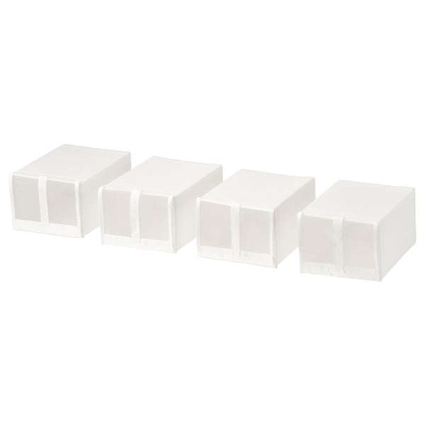 SKUBB shoe box, white, 22x16x34 cm, 4 pack