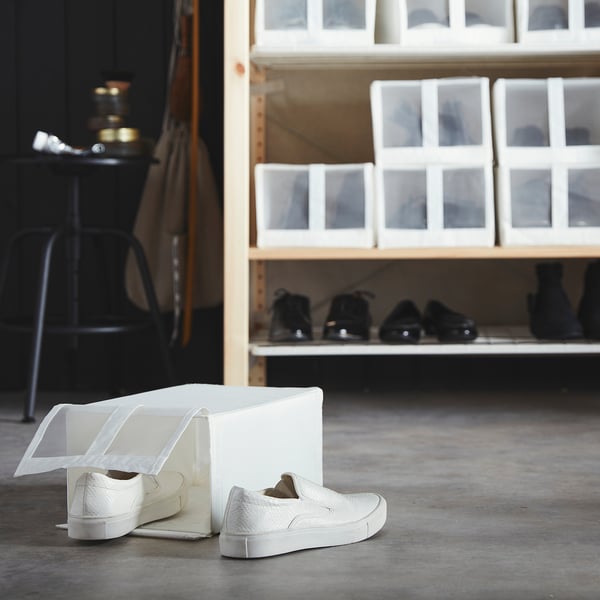 SKUBB shoe box, white, 22x16x34 cm, 4 pack
