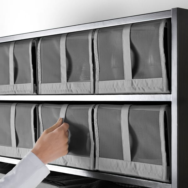 SKUBB shoe box, dark grey, 22x16x34 cm, 4 pack