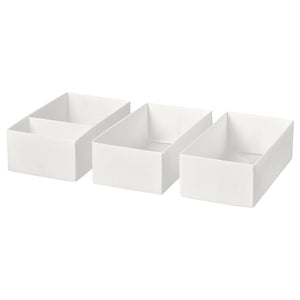 SKUBB box, set of 3, white, 20x38x12 cm