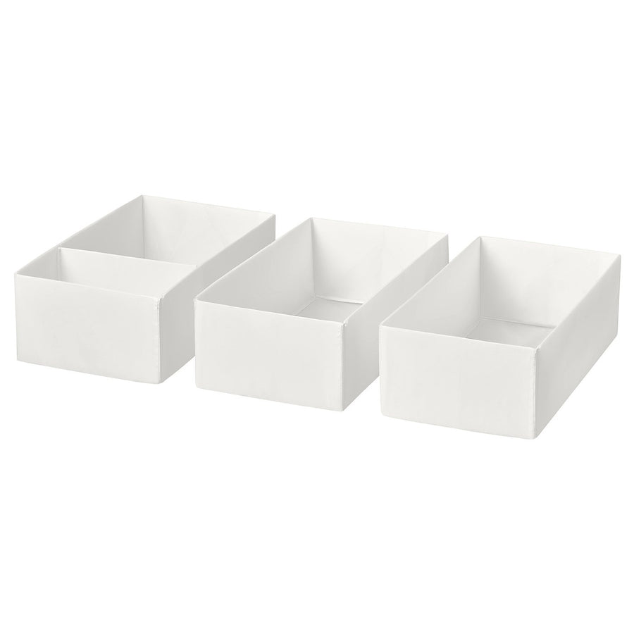 SKUBB box, set of 3, white, 20x38x12 cm