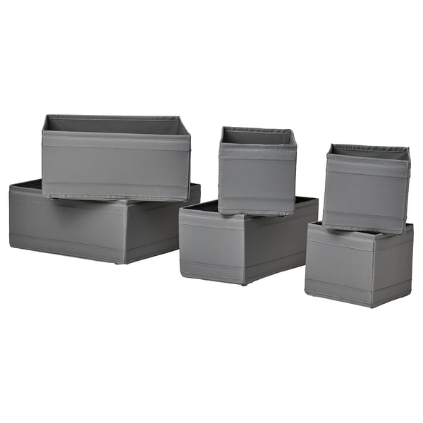 SKUBB box, set of 6, dark grey