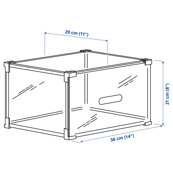 SKUFFEN shoe box, transparent, 36x21x29 cm