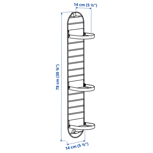 SKUGGRÖNA wall mounted plant stand, black, 78 cm