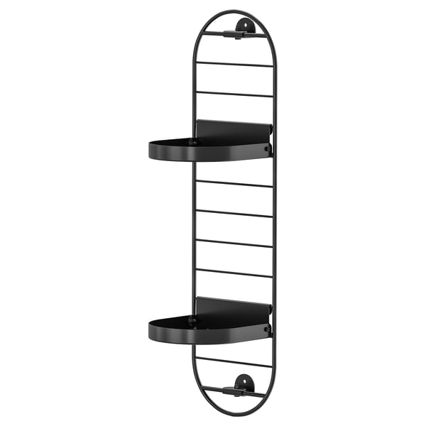 SKUGGRÖNA wall mounted plant stand, black, 54 cm