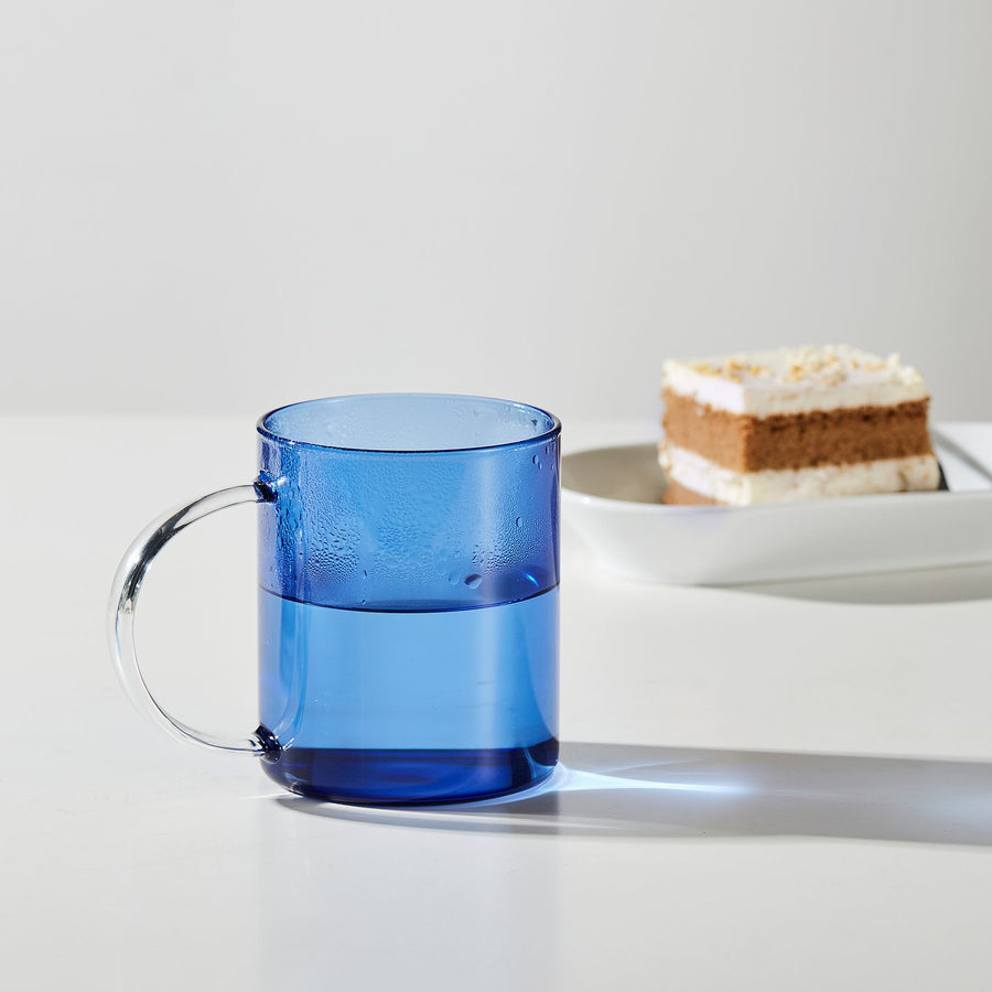 SKUGGSTUBB mug, light blue/glass, 41 cl