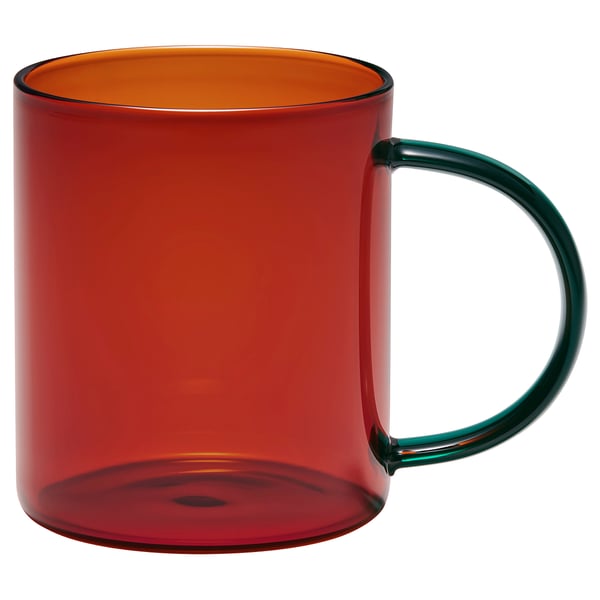 SKUGGSTUBB mug, mixed colours brown/green, 41 cl