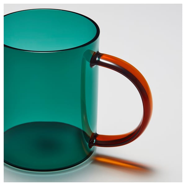 SKUGGSTUBB mug, mixed colours green/brown, 41 cl