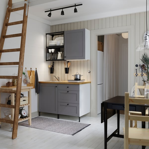 SKURUP ceiling track, 3-spots, black, 8 cm