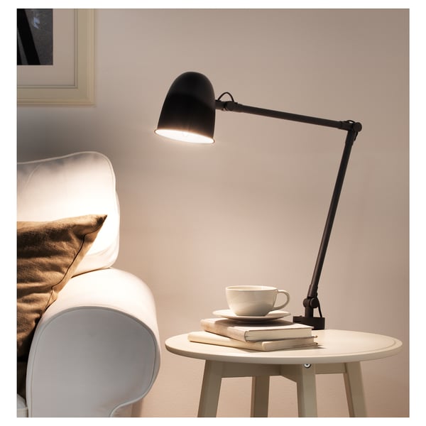 SKURUP work/wall lamp, black, 12 cm