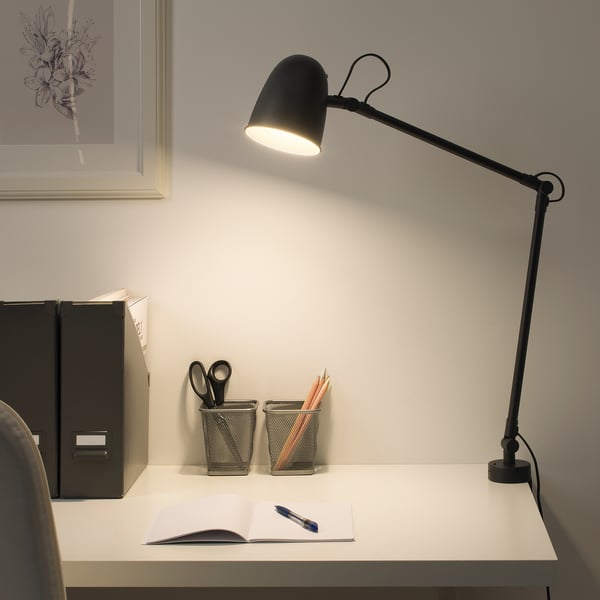 SKURUP work/wall lamp, black, 12 cm