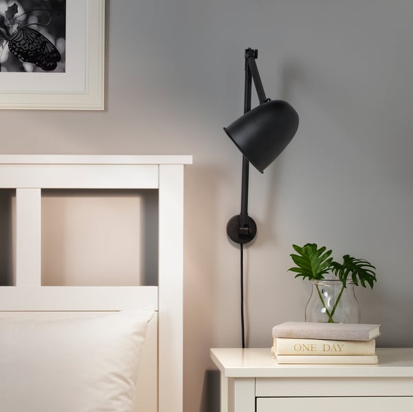 SKURUP work/wall lamp, black, 12 cm