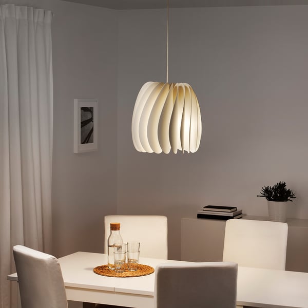SKYMNINGEN pendant lamp, white, 42 cm