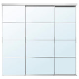SKYTTA / AULI sliding door combination, aluminium/mirror glass, 251x240 cm