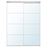 SKYTTA / AULI sliding door combination, aluminium/mirror glass, 152x205 cm