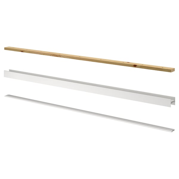 SKYTTA rail for sliding door frame, 2 tracks white, 200.0x8.1 cm