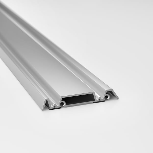 SKYTTA rail for sliding door frame, 2 tracks aluminium-colour, 200.0x8.1 cm
