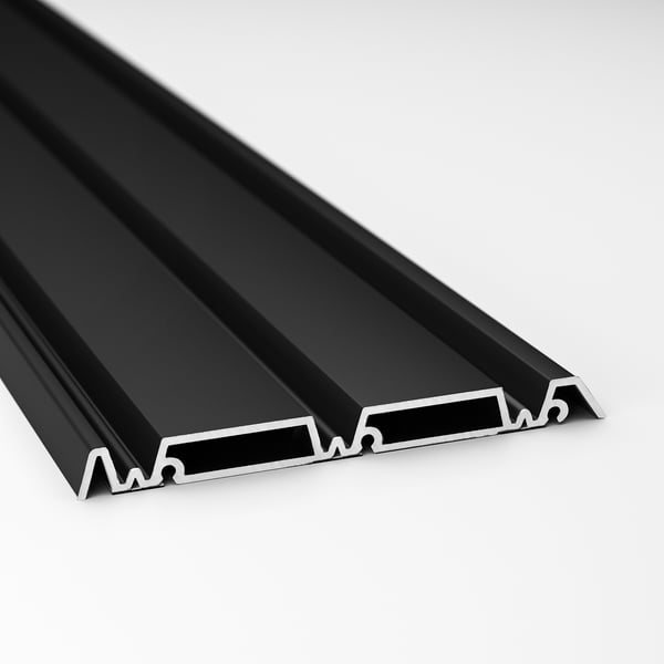 SKYTTA rail for sliding door frame, 3 tracks black, 200.0x12.2 cm