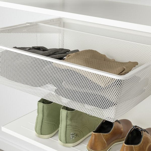 Ikea SKYTTA / BOAXEL - Walk-in wardrobe with sliding doors, white/Tjörhom white, 301x115x205 cm