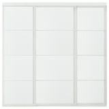 SKYTTA / LUNDBRÄSMA sliding door combination, white/checkered glass, 251x240 cm