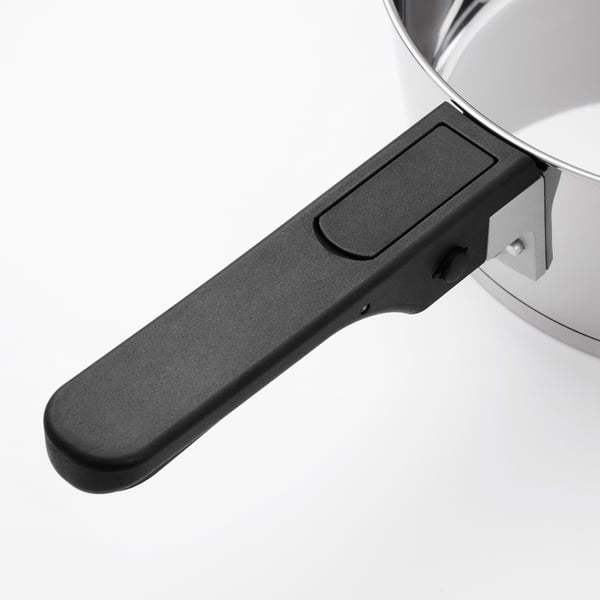 SLÄTROCKA cookware kit with detachable handle, stainless steel