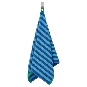 Ikea SLÅNHÖSTMAL - Hand towel, bright blue/light blue striped, 50x100 cm